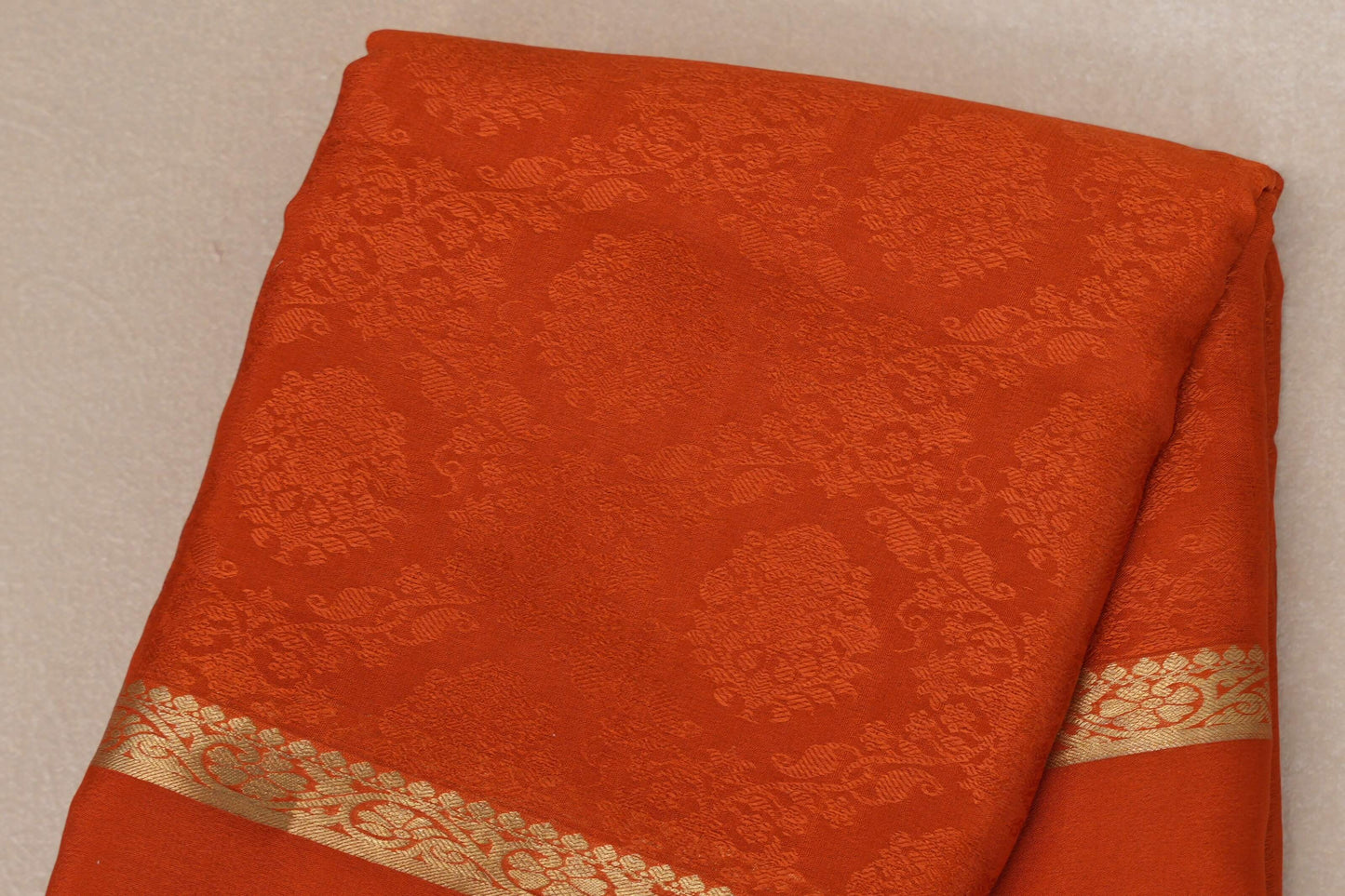 Rust Orange Mysore Silk Saree SS9005