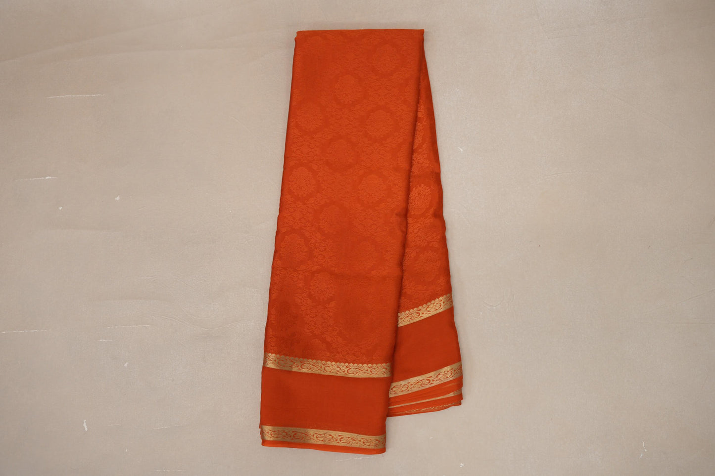 Rust Orange Mysore Silk Saree SS9005