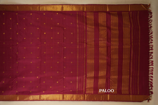 Maroon Ten yards silk saree SS7957