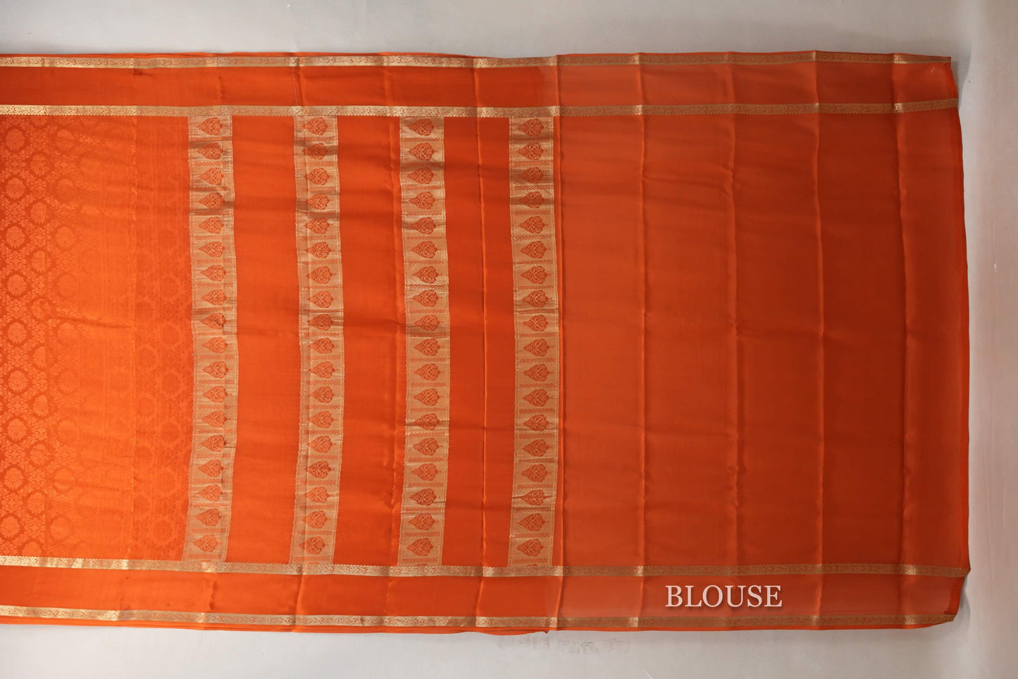 Rust Orange Mysore Silk Saree SS9005