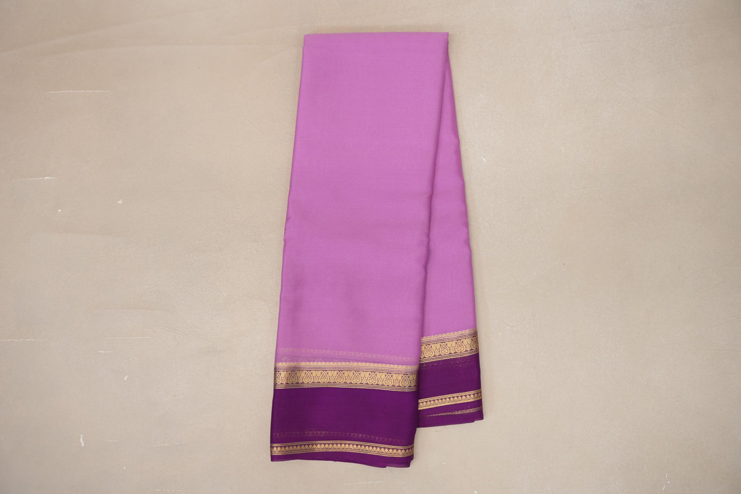 Lavender with Dark Magenta Borders Mysore Silk Saree SS9007