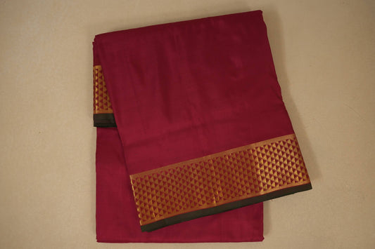 Maroon ten yards madisar silk saree