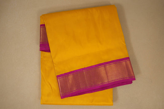 Yellow ten yards madisar silk saree
