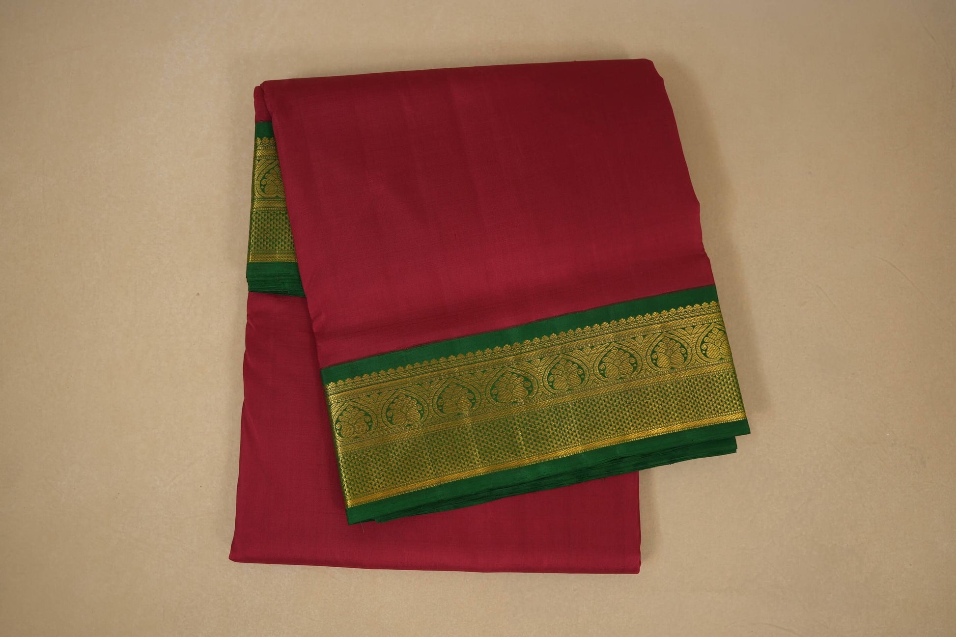Maroon ten yards madisar silk saree