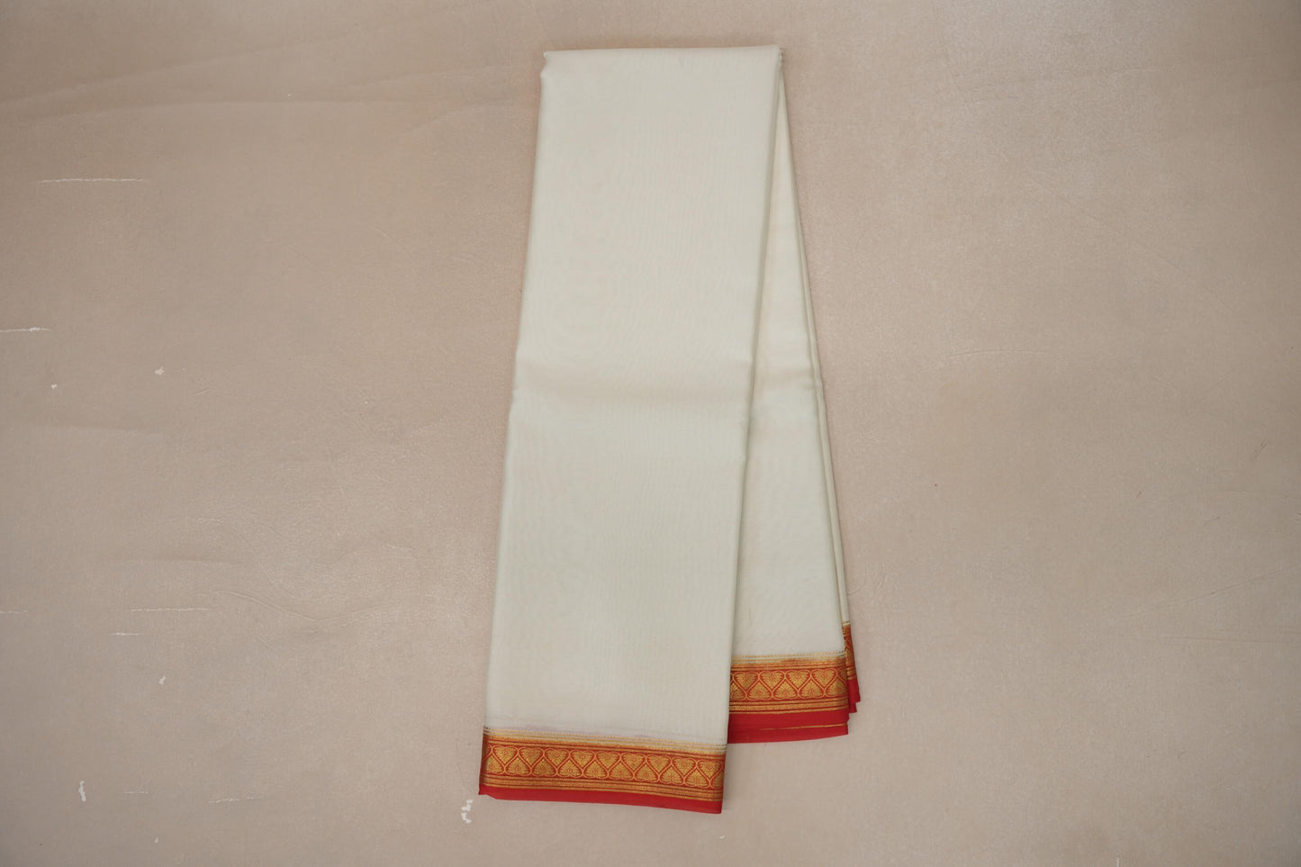 Cream with Red Borders Mysore Silk Saree SS9016