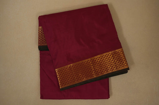 Maroon ten yards madisar silk saree
