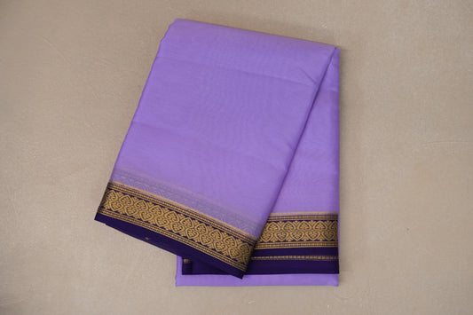Lavender with Royal Purple Borders Mysore Silk Saree SS9017