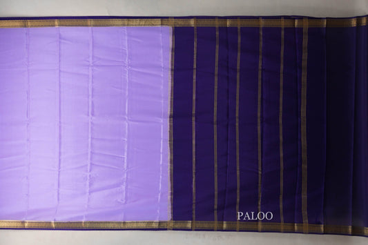 Lavender with Royal Purple Borders Mysore Silk Saree SS9017
