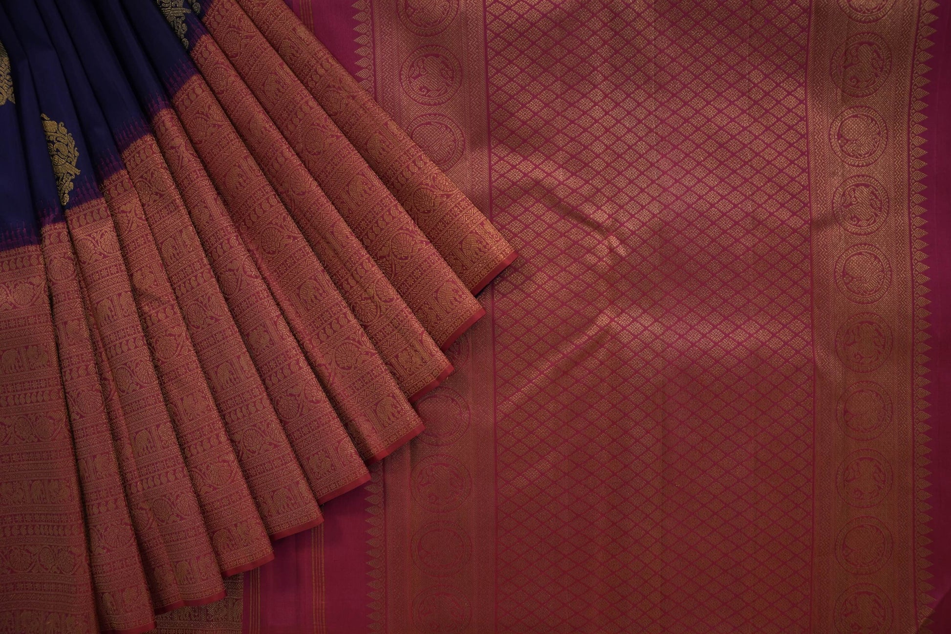 Blue kanchipuram silk saree