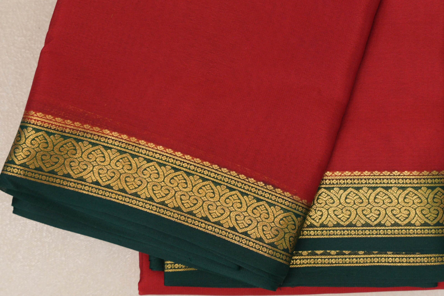 Red Mysore Silk Saree border