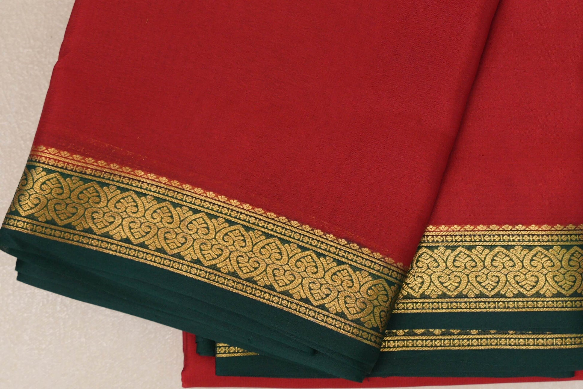 Red Mysore Silk Saree border