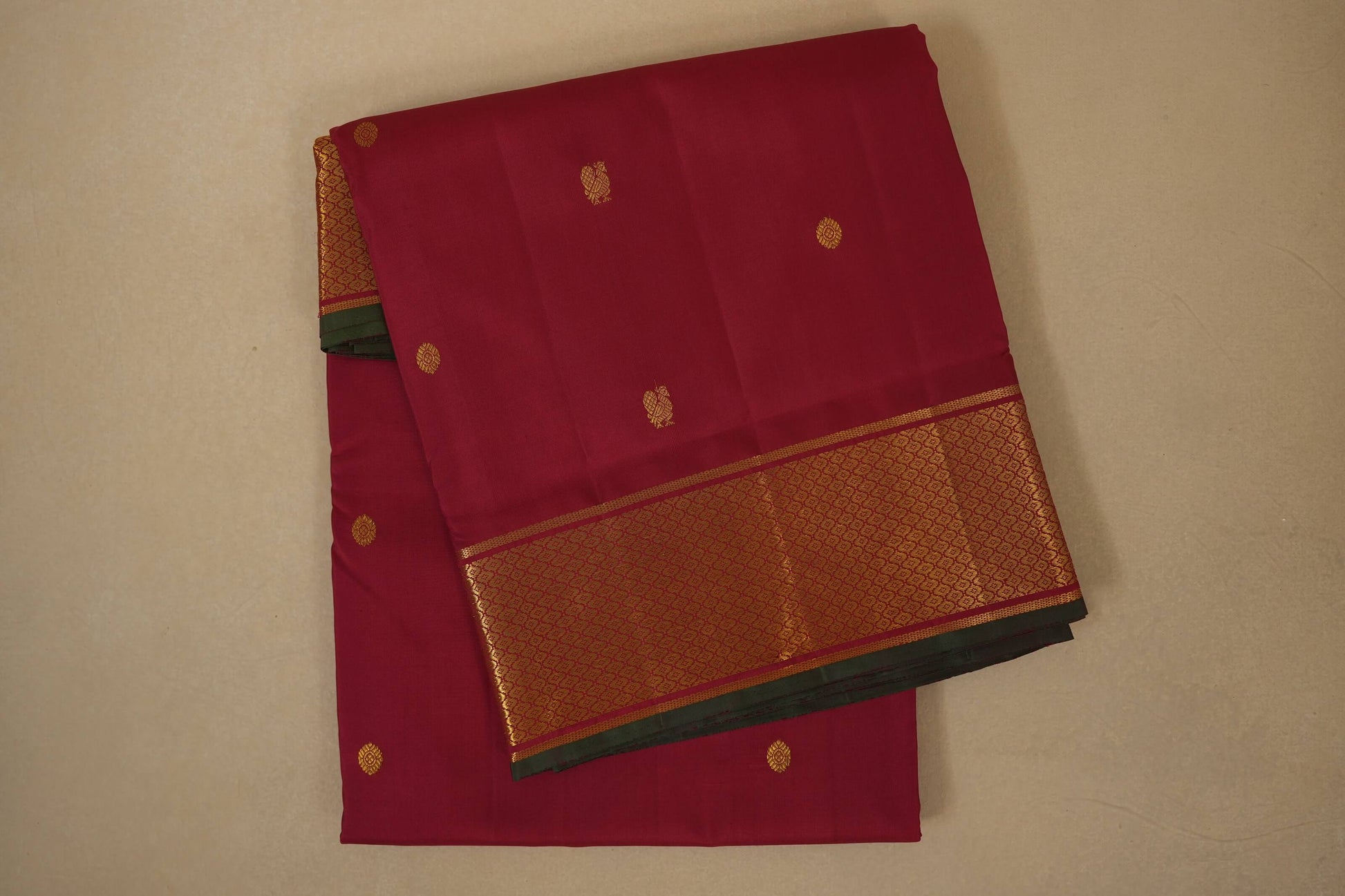 Maroon ten yards madisar silk saree