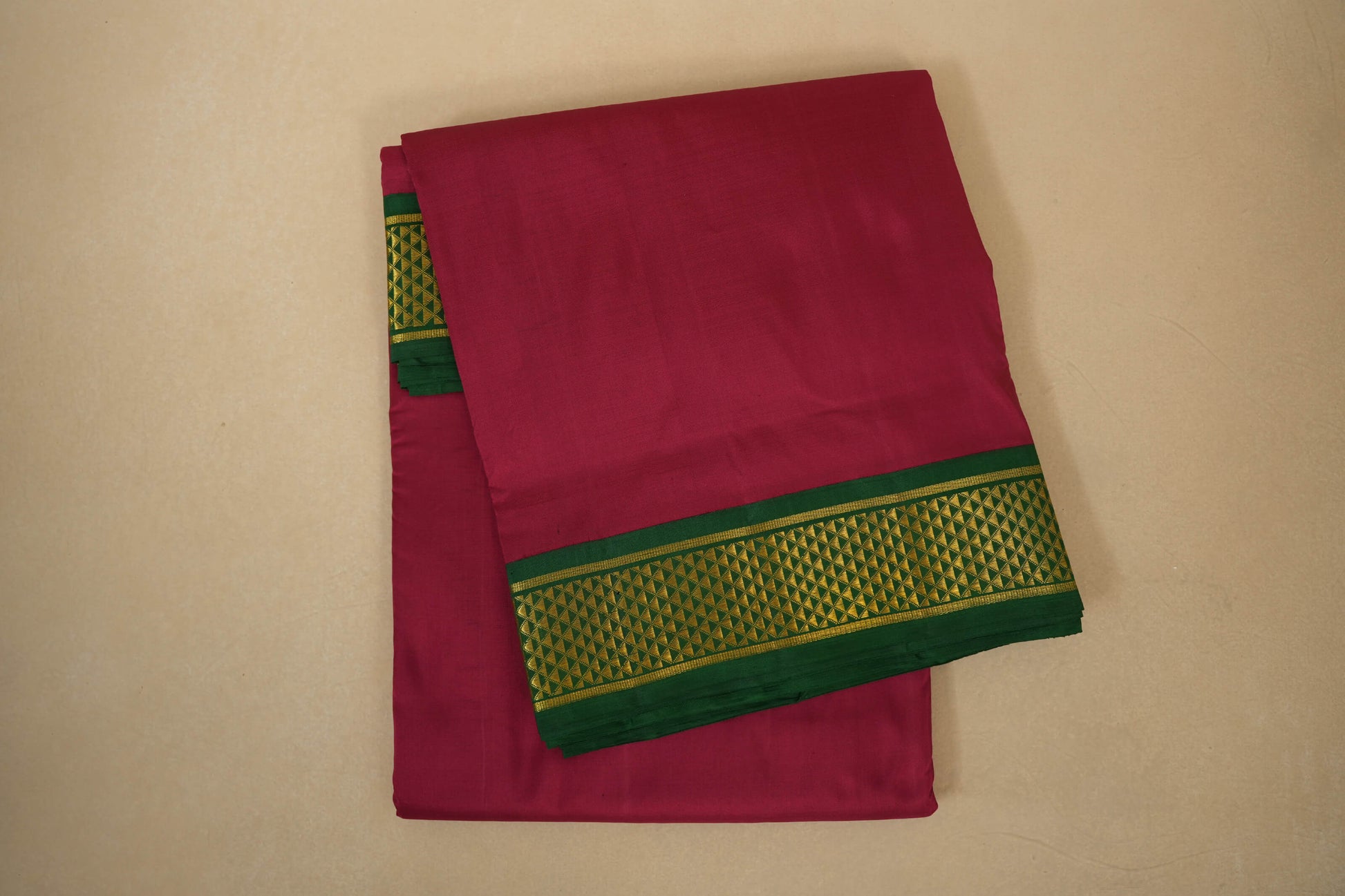 Maroon ten yards madisar silk saree