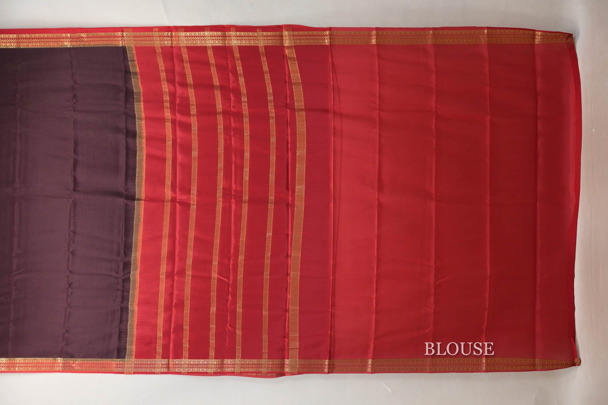 Deep Plum Mysore Silk Saree blouse