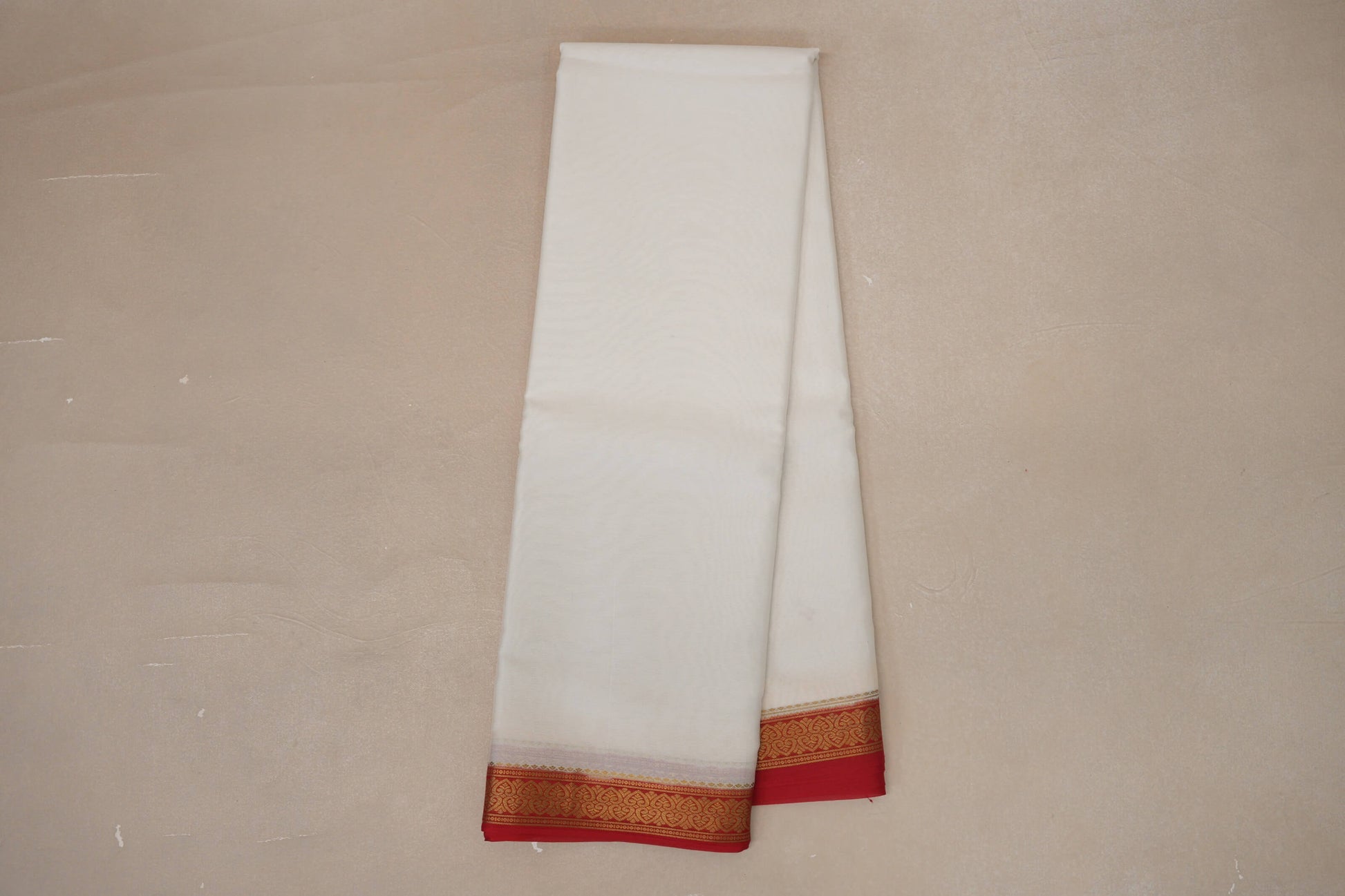 Milk White Mysore Silk Saree  online