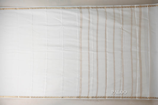 Milk White Mysore Silk Saree SS9025