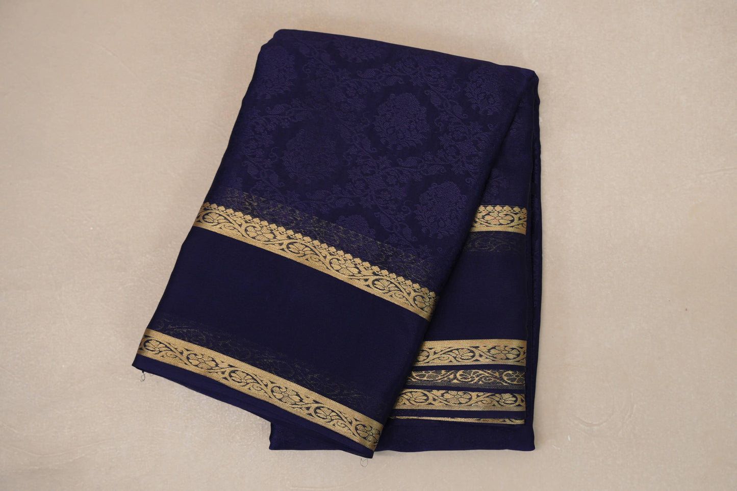 Navy Blue Mysore Silk Saree SS9027