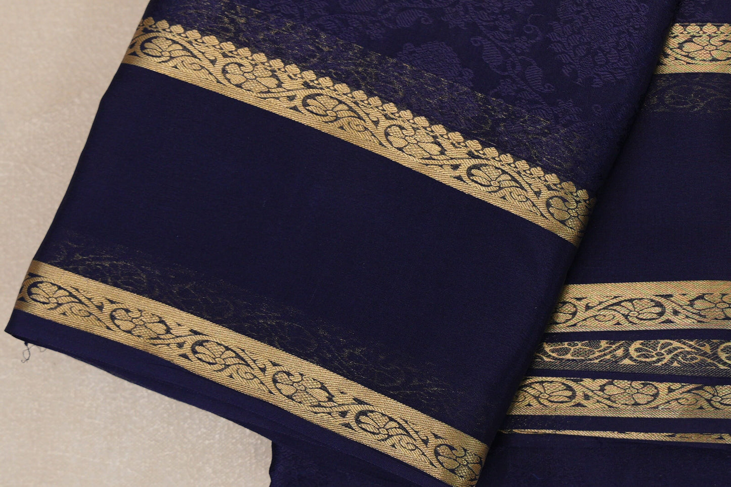 Navy Blue Mysore Silk Saree SS9027