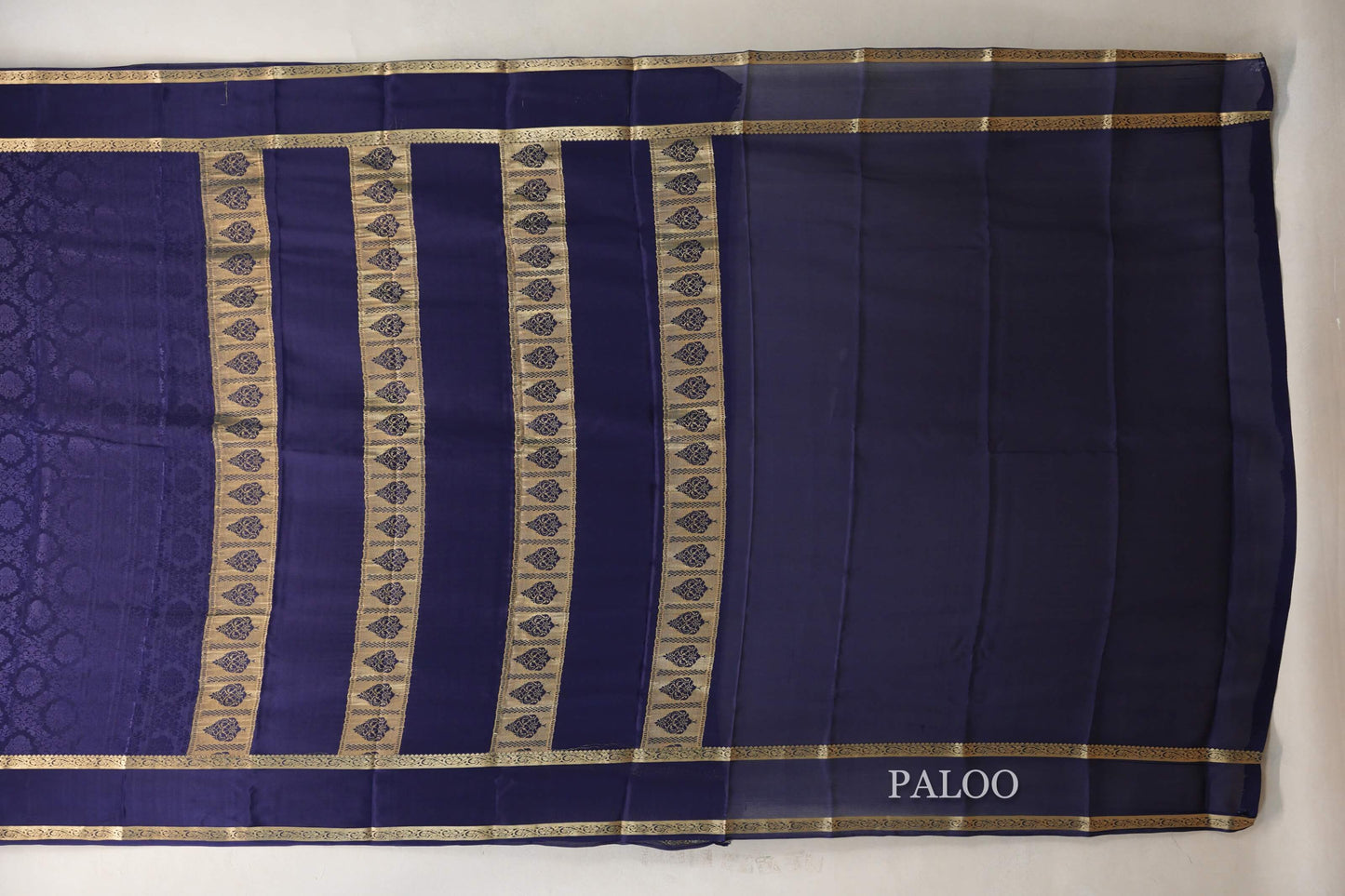 Navy Blue Mysore Silk Saree SS9027