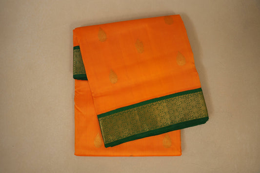 Orange ten yards madisar silk saree