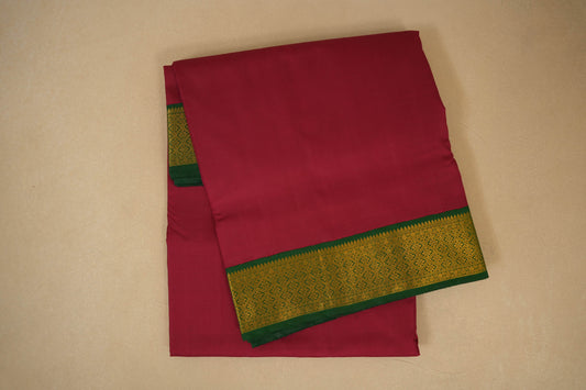 Maroon ten yards madisar silk saree