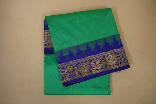 Green ten yards madisar silk saree