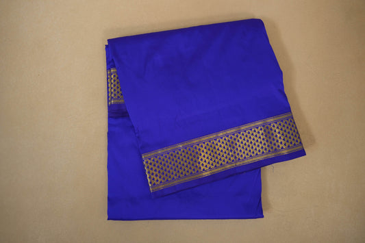 Dark violet ten yards madisar silk saree