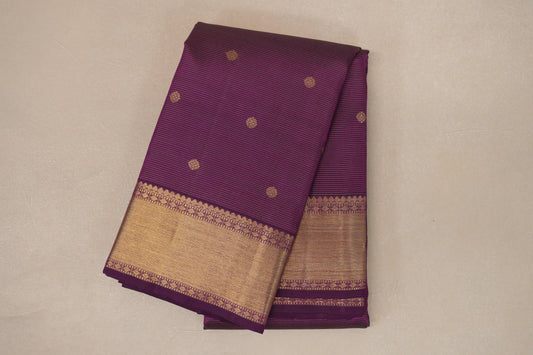 Dark Magenta Vintage Heirloom Kanjivaram Silk Saree SS9034