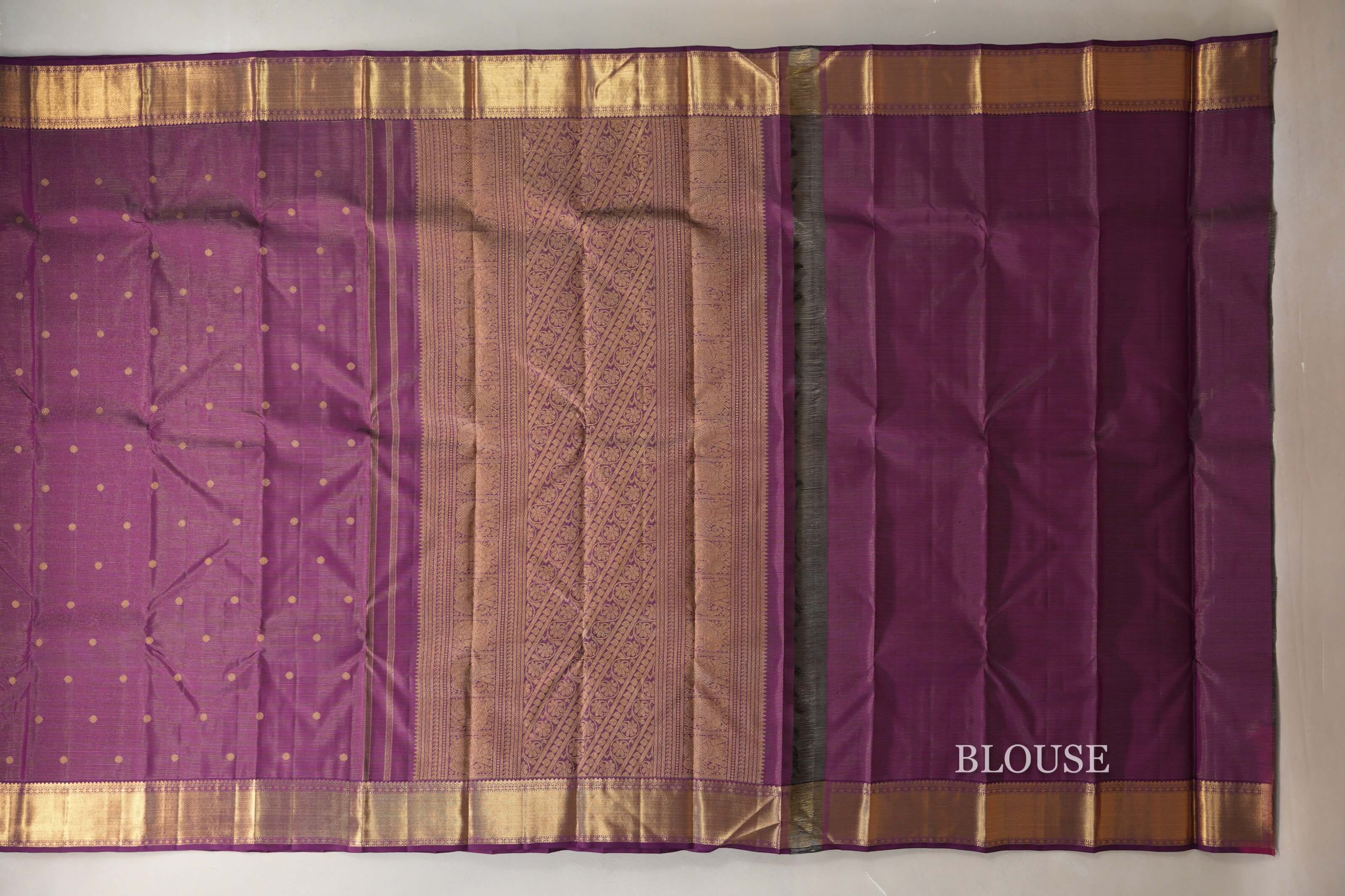 Magenta Vintage Heirloom Kanjivaram Silk Saree blouse