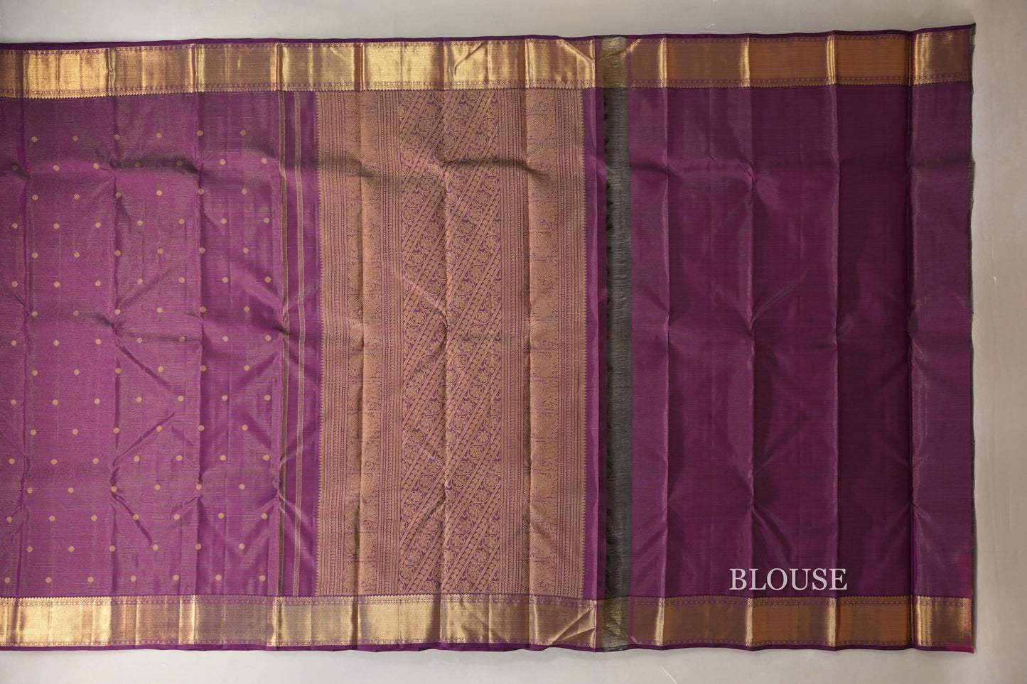 Dark Magenta Vintage Heirloom Kanjivaram Silk Saree SS9034