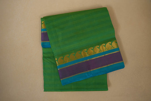 Green ten yards madisar silk saree