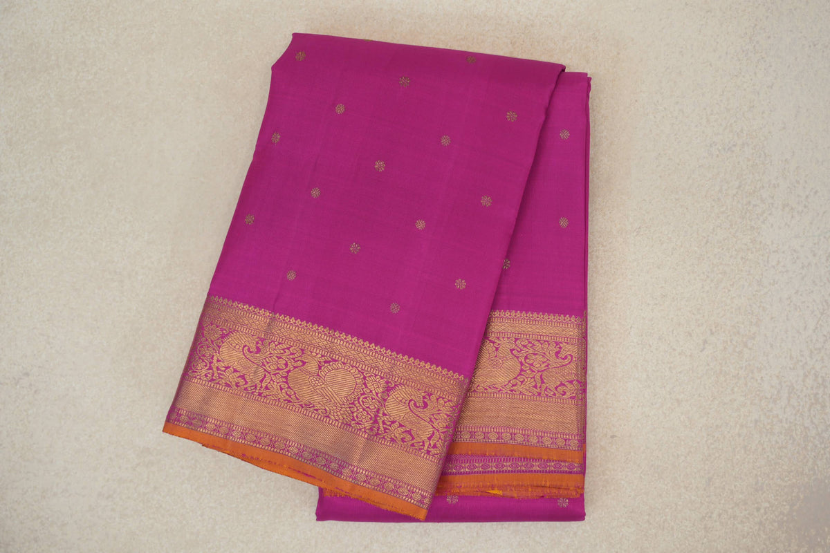 Pink Vintage Heirloom Kanjivaram Silk Saree
