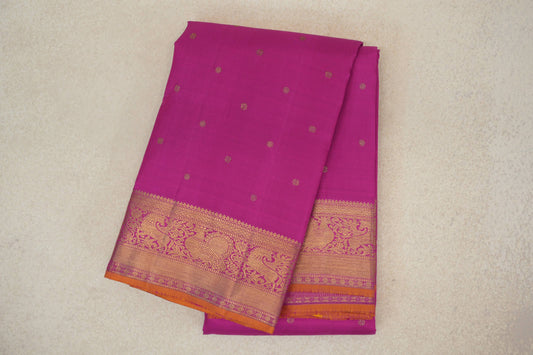 Pink Vintage Heirloom Kanjivaram Silk Saree