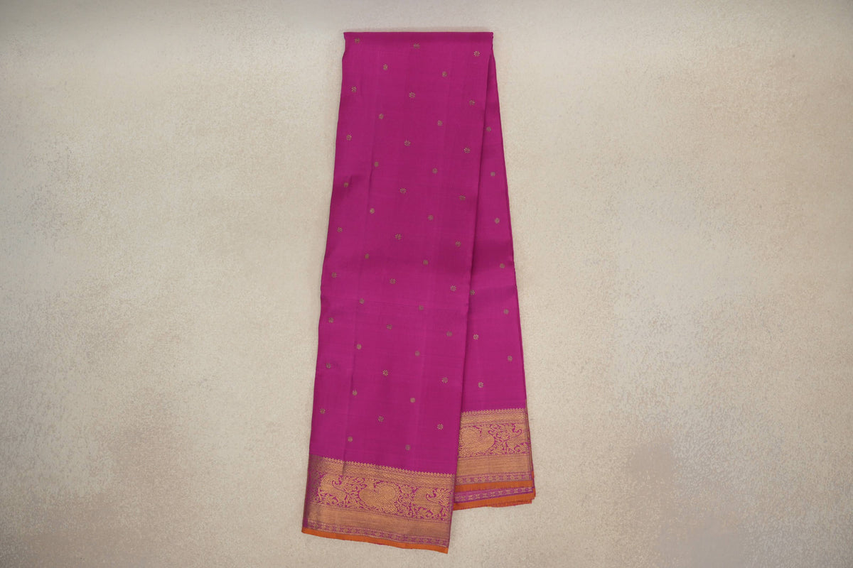 Online Pink Vintage Heirloom Kanjivaram Silk Saree