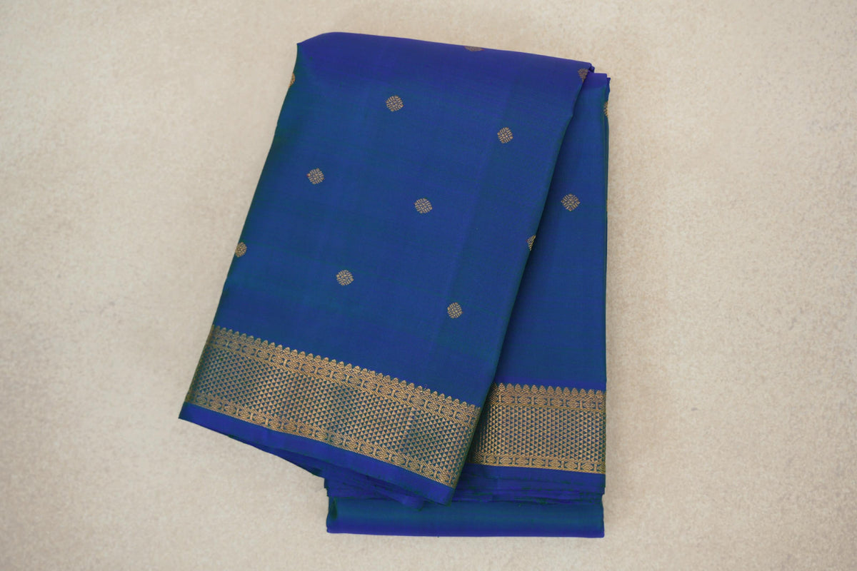 Peacock Green Vintage Heirloom Kanjivaram Silk Saree