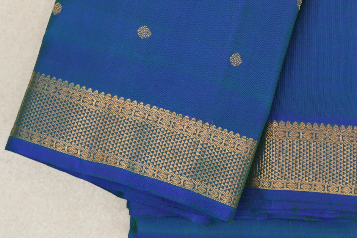 Peacock Green Vintage Heirloom Kanjivaram Silk Saree border