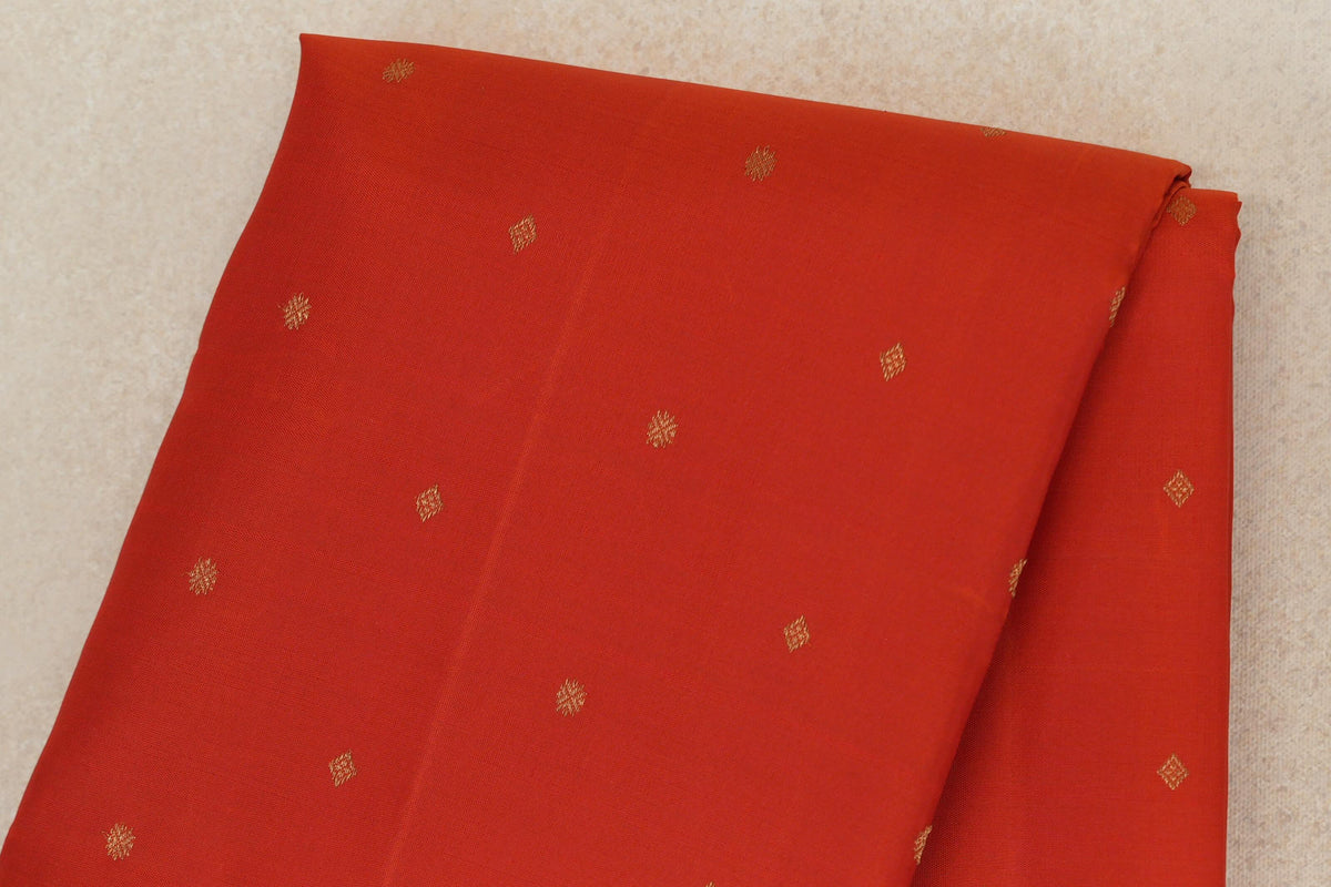 Rust Orange Vintage Heirloom Kanjivaram Silk Saree body