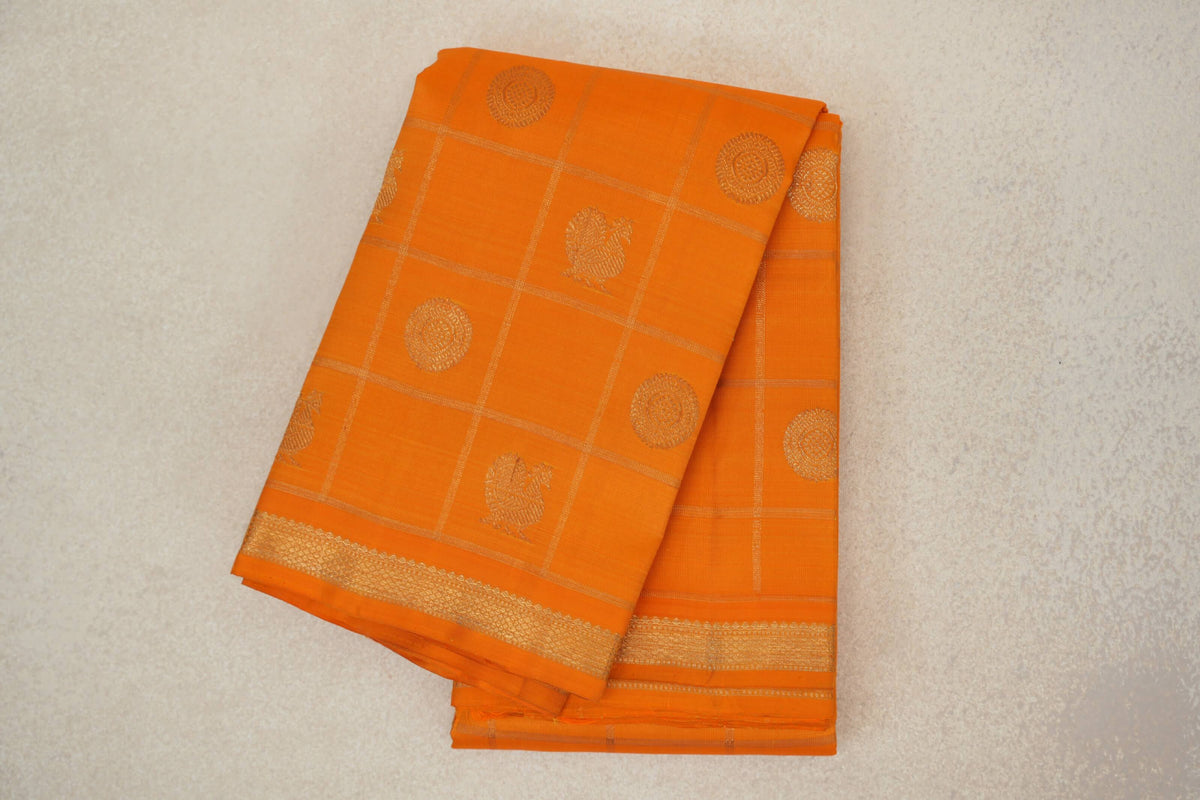 Mango Yellow Vintage Heirloom Kanjivaram Silk Saree