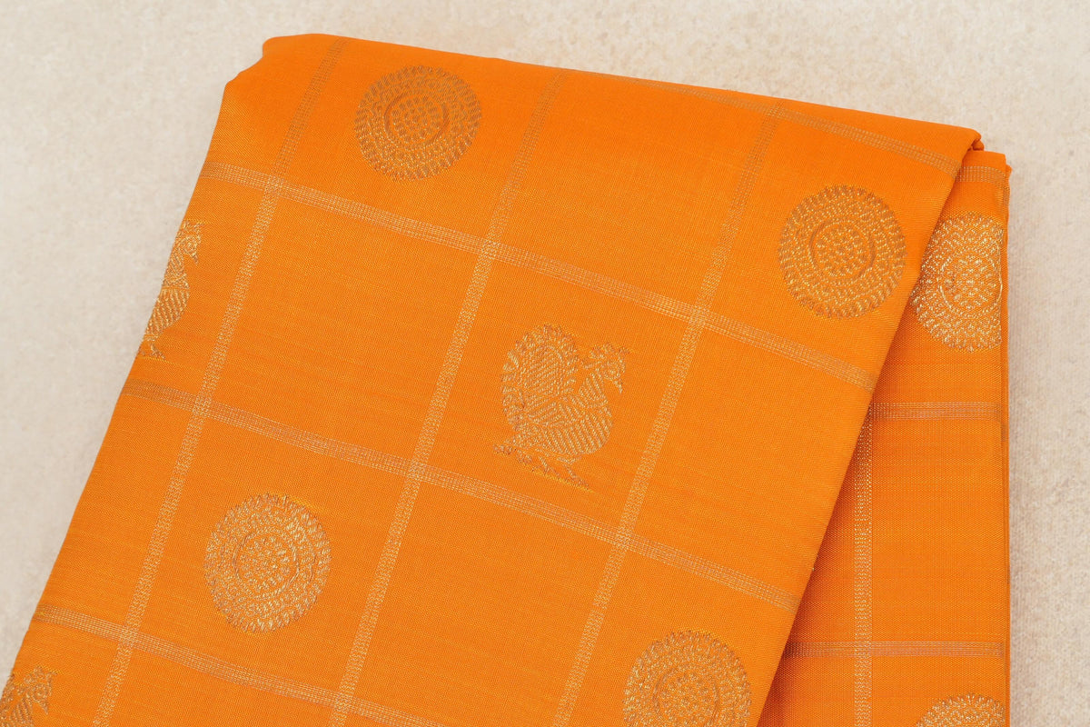 Mango Yellow Vintage Heirloom Kanjivaram Silk Saree body