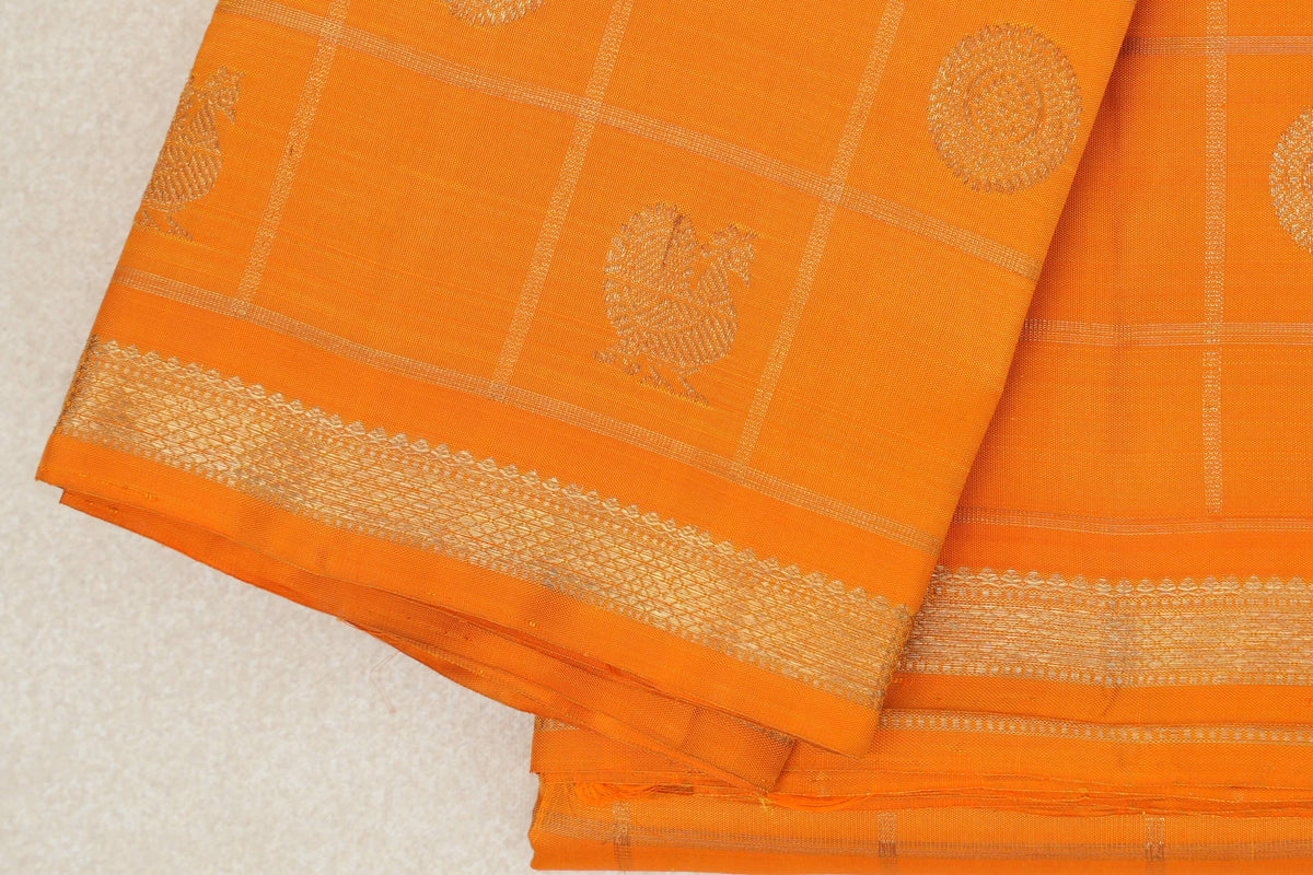 Mango Yellow Vintage Heirloom Kanjivaram Silk Saree border