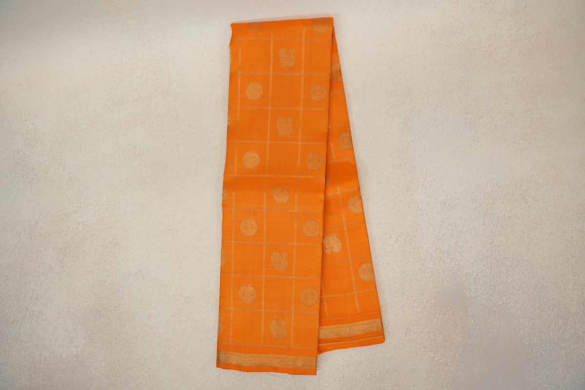 Online Mango Yellow Vintage Heirloom Kanjivaram Silk Saree