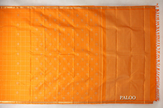 Mango Yellow Vintage Heirloom Kanjivaram Silk Saree paloo