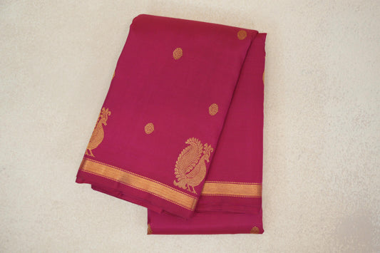 Dark Pink Plant Based Kanjivaram Silk Saree