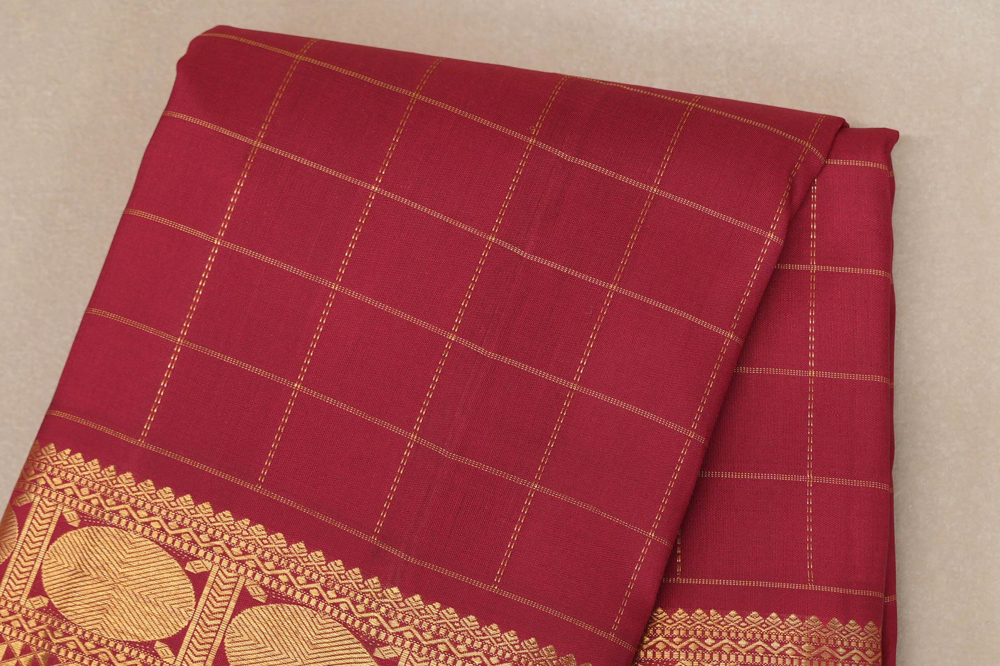 Reddish Pink with Bottle Green Selvedge Vintage Kanjivaram Silk Saree SS9043