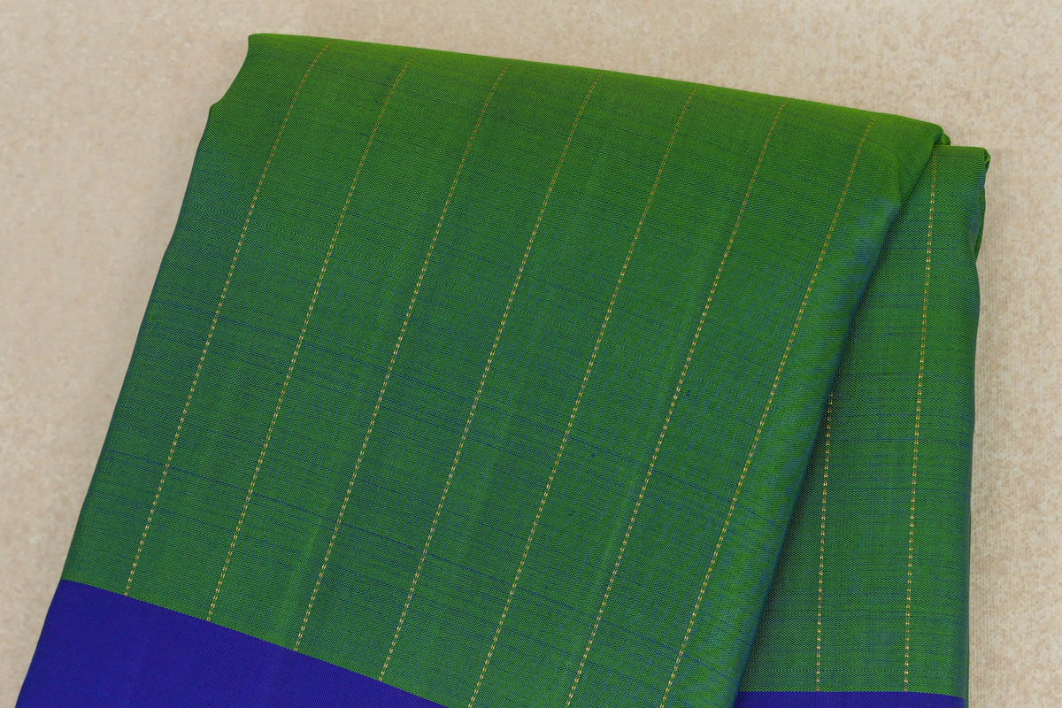 Rexona Green with Violet Borders Plant Based Kanjivaram Silk Saree body