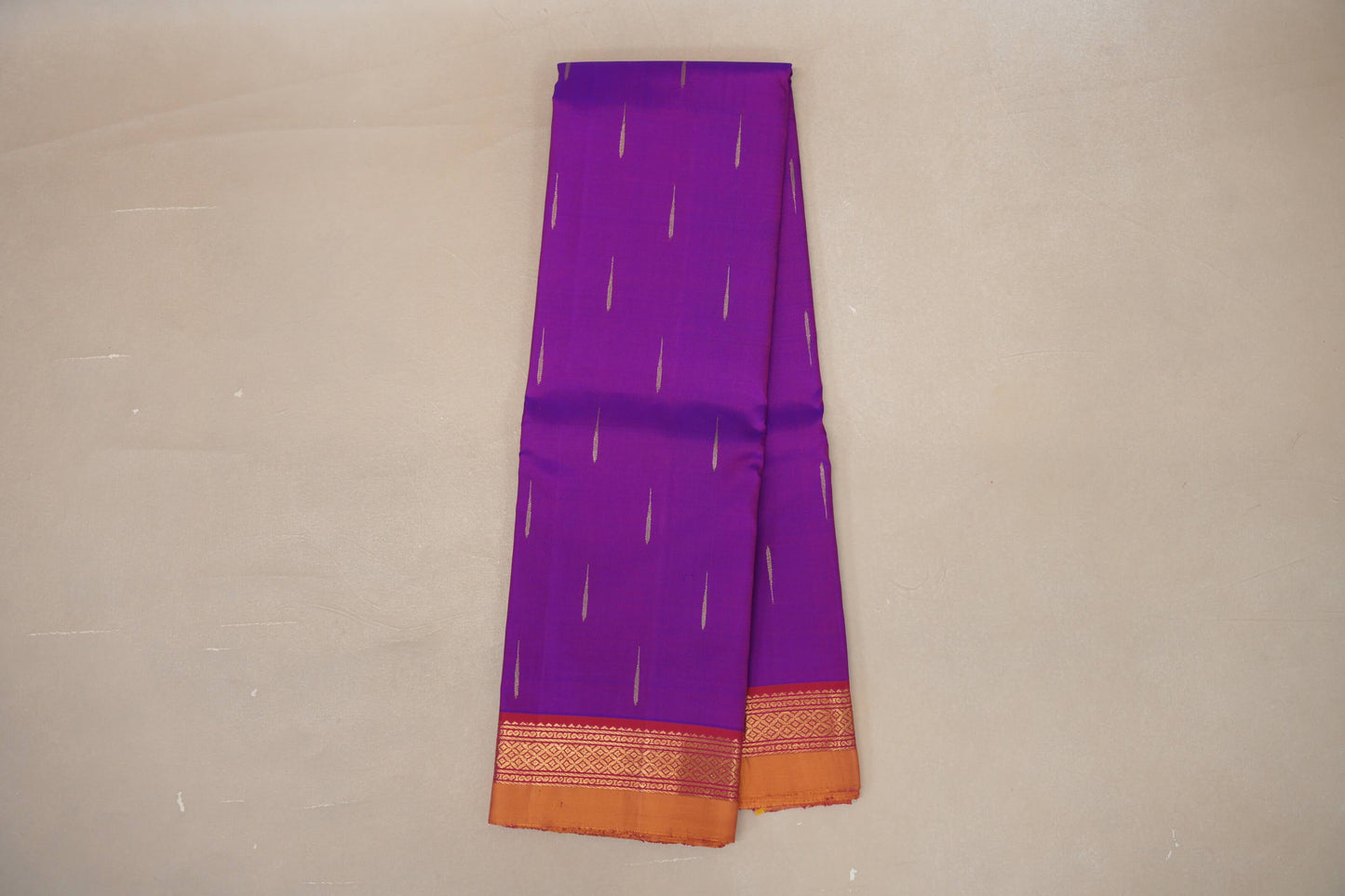 Dual Tone Pink and Blue with Reddish Pink Borders and Mustard Selvedge Vintage Kanjivaram Silk Saree SS9049