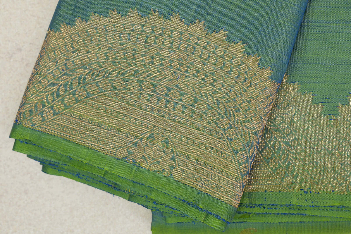 Pista Green Plant Based Kanjivaram Silk Saree border
