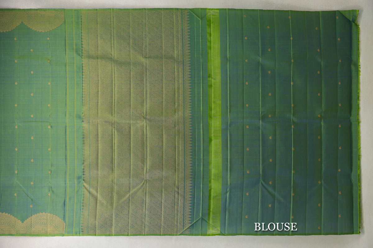 Pista Green Plant Based Kanjivaram Silk Saree blouse