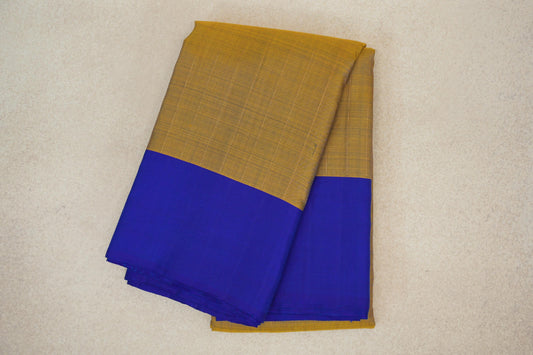 Mustard with Violet Borders Plant Based Kanjivaram Silk Saree