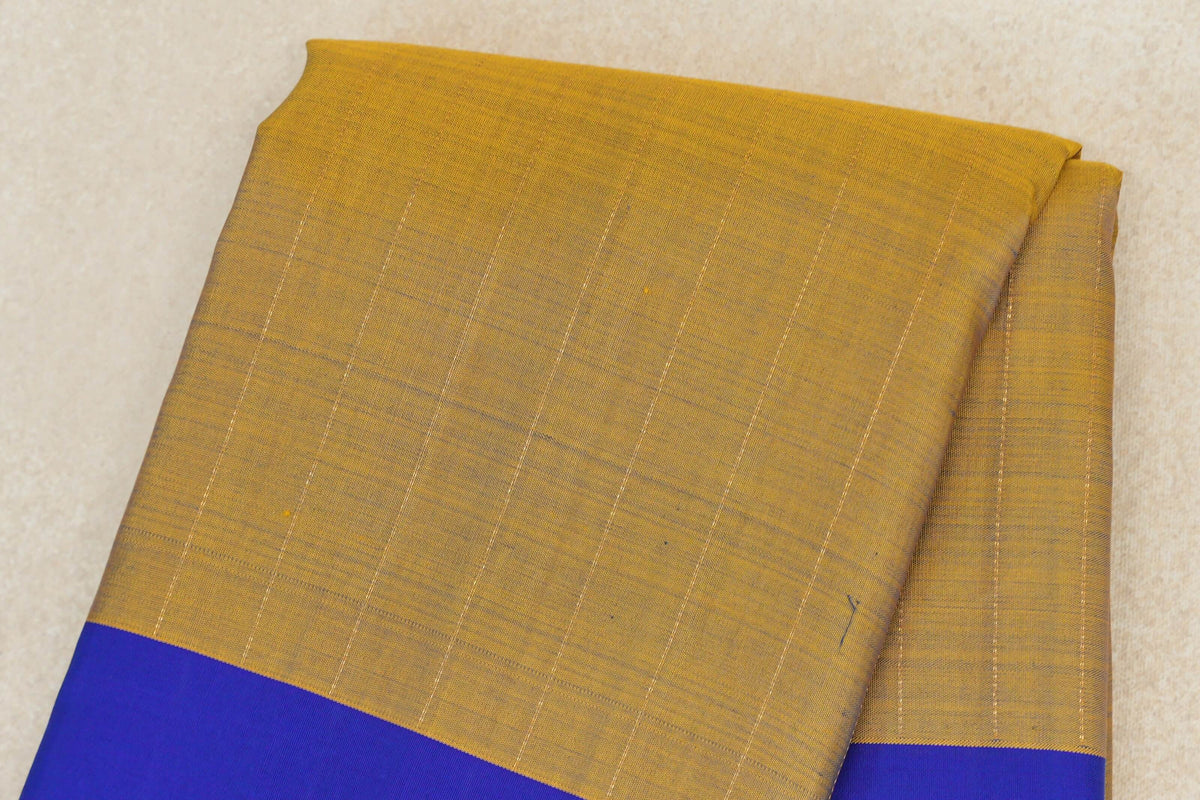 Mustard with Violet Borders Plant Based Kanjivaram Silk Saree body
